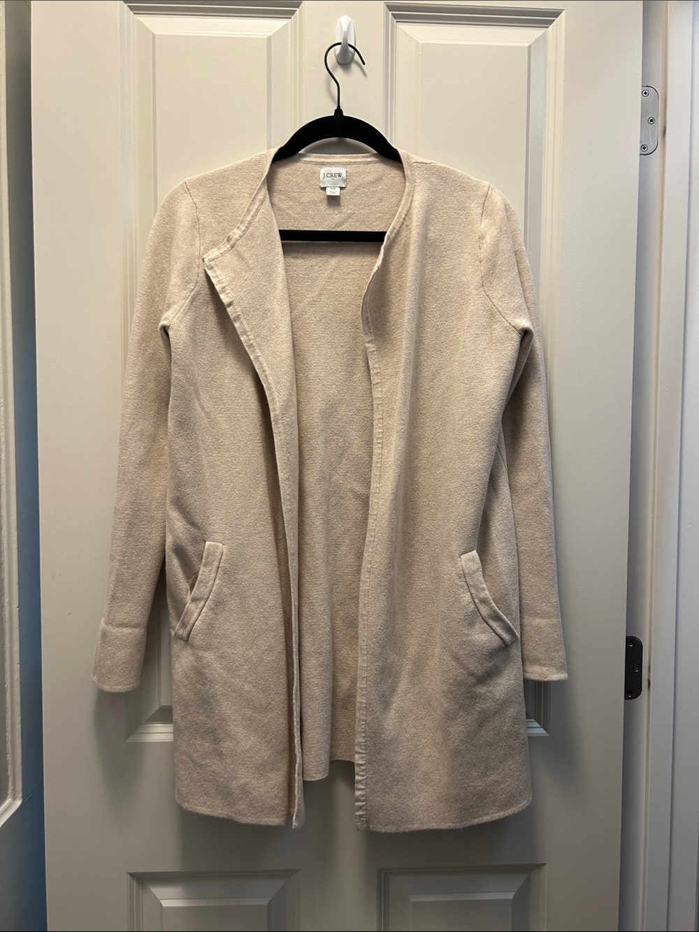 J. Crew Cream Open-Front Knit Cardigan Coatigan. Sweater jacket